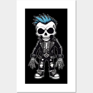 Punk Rock Skeleton 1 Posters and Art